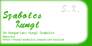 szabolcs kungl business card